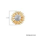 18K Vermeil YG Plated Sterling Silver Sunflower Stud Earrings