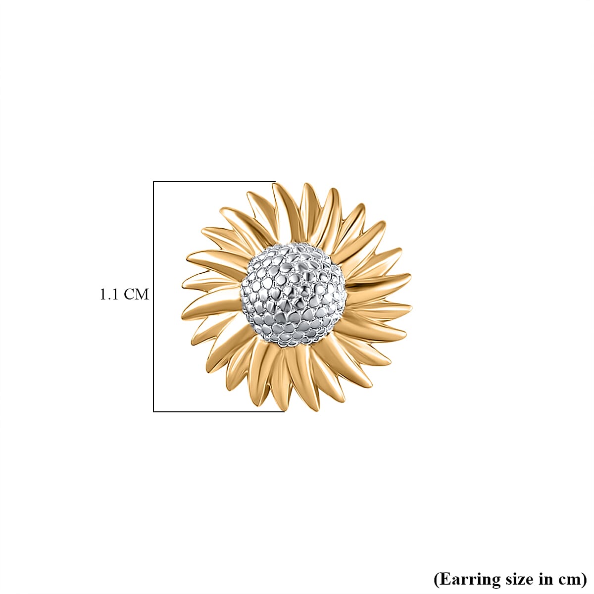 18K Vermeil YG Plated Sterling Silver Sunflower Stud Earrings 7755505 5