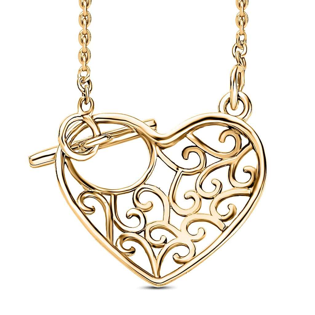 Vermeil YG Sterling Silver Fancy Necklace (Size - 20),  Silver Wt. 8 Gms