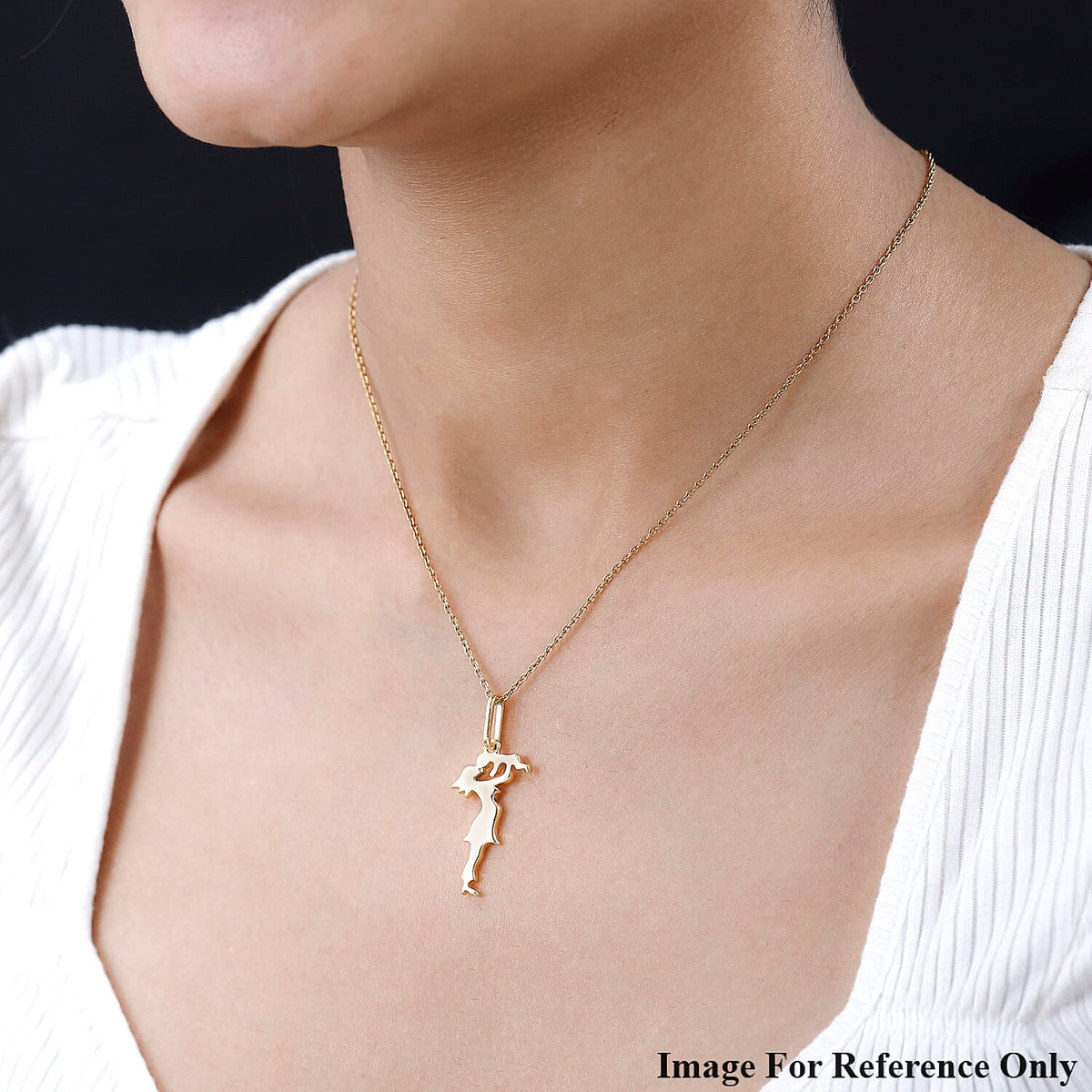 Mother &amp; Child Pendant in 18K Vermeil Yellow Gold Plated Sterling Silver 7673124 2