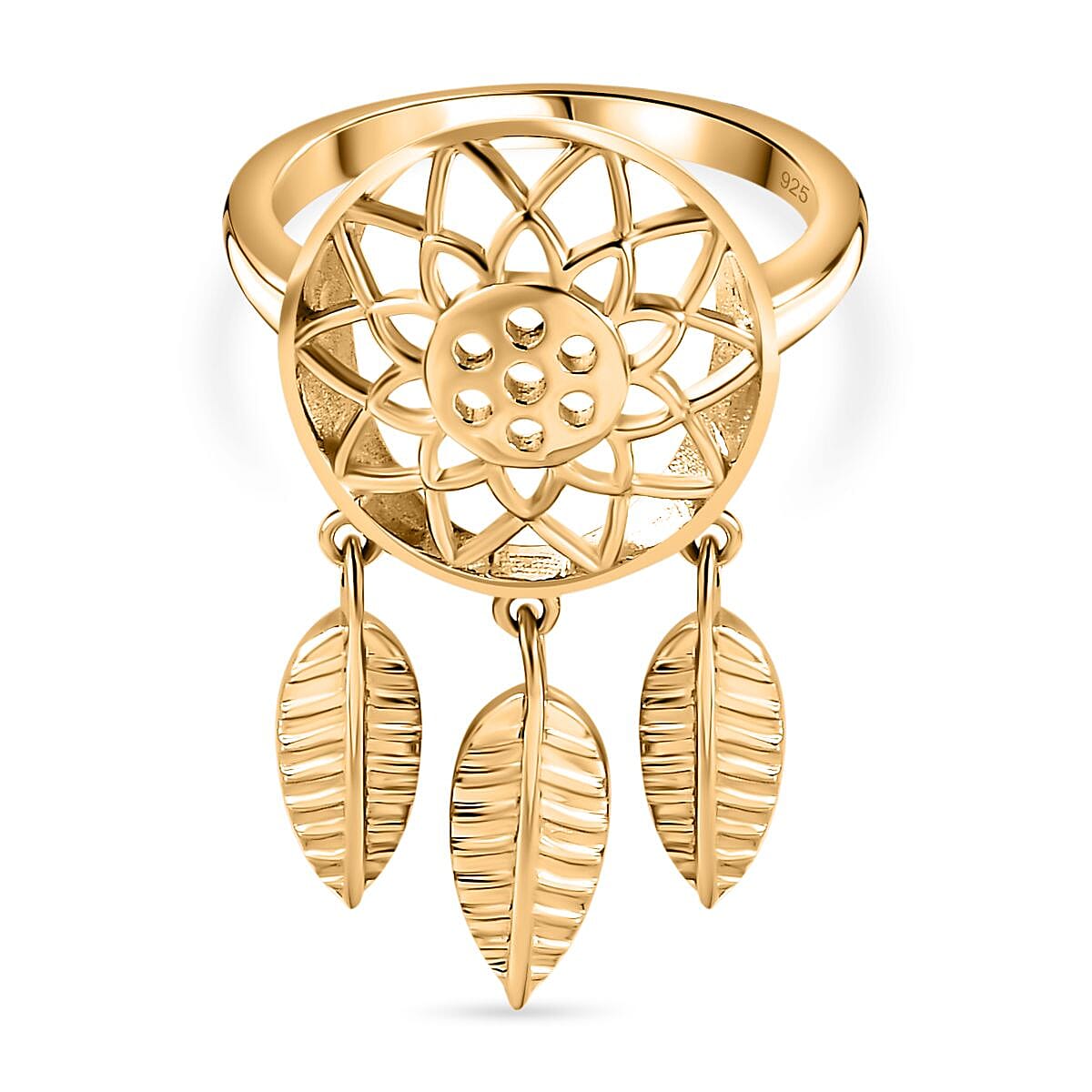 Vermeil YG Sterling Silver Fancy Ring,  Silver Wt. 6.5 Gms 7743744 0