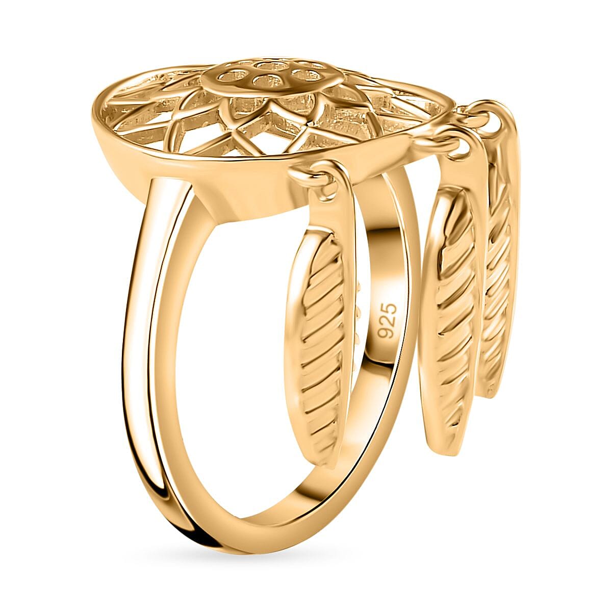 Vermeil YG Sterling Silver Fancy Ring,  Silver Wt. 6.5 Gms 7743744 3