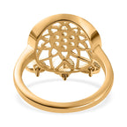 Vermeil YG Sterling Silver Fancy Ring,  Silver Wt. 6.5 Gms