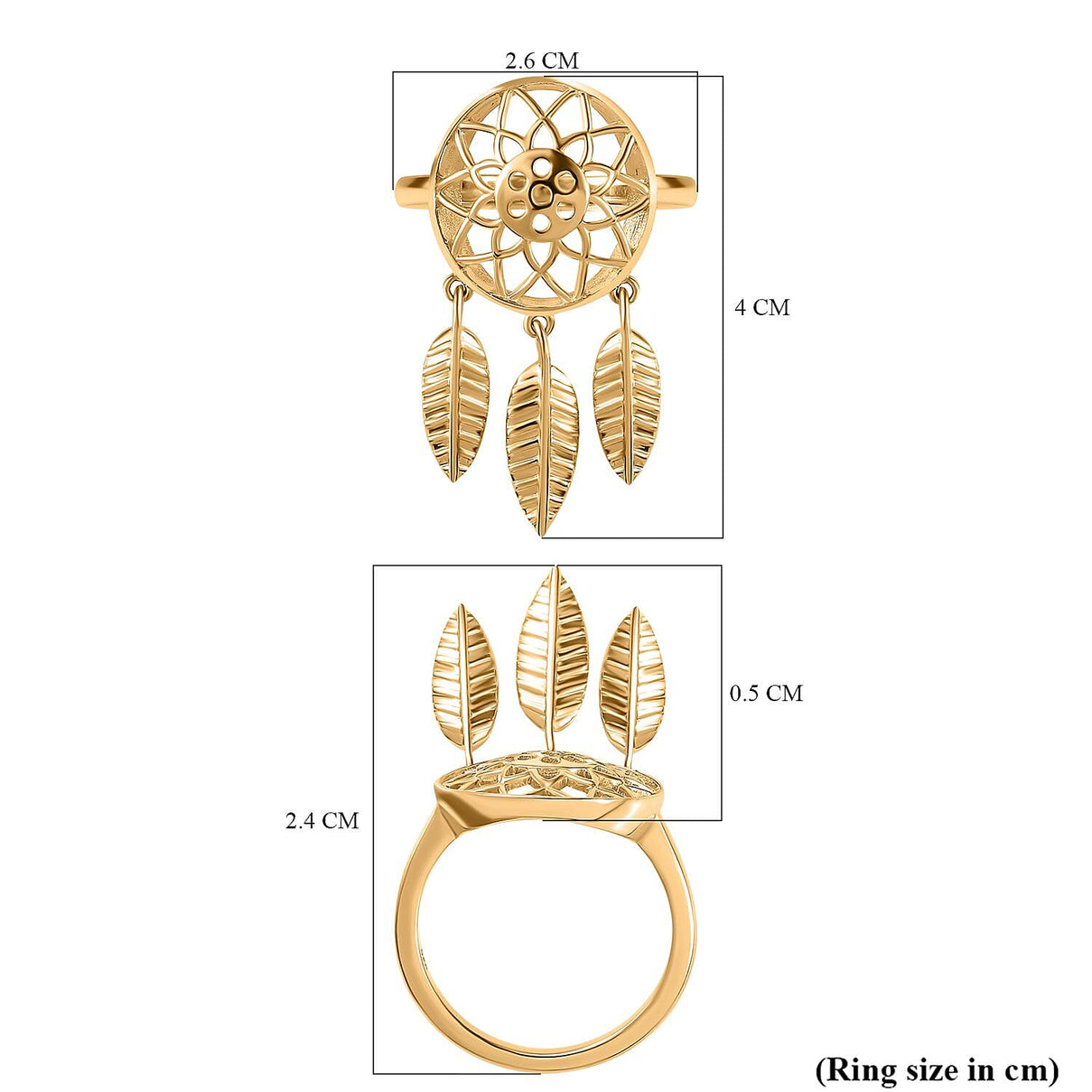 Vermeil YG Sterling Silver Fancy Ring,  Silver Wt. 6.5 Gms 7743744 5