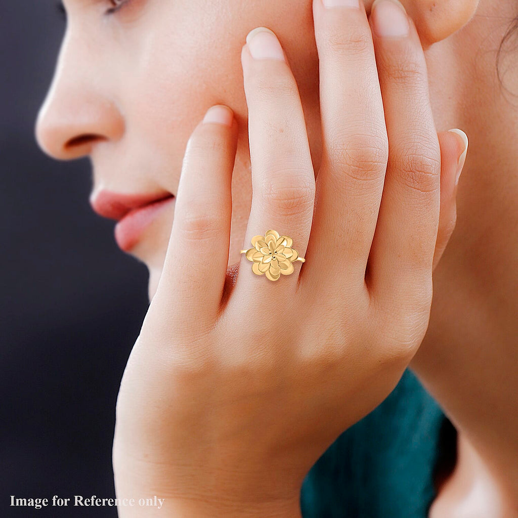 Designer Inspired - 18K Yellow Gold Vermeil Plated Sterling Silver Floral Ring