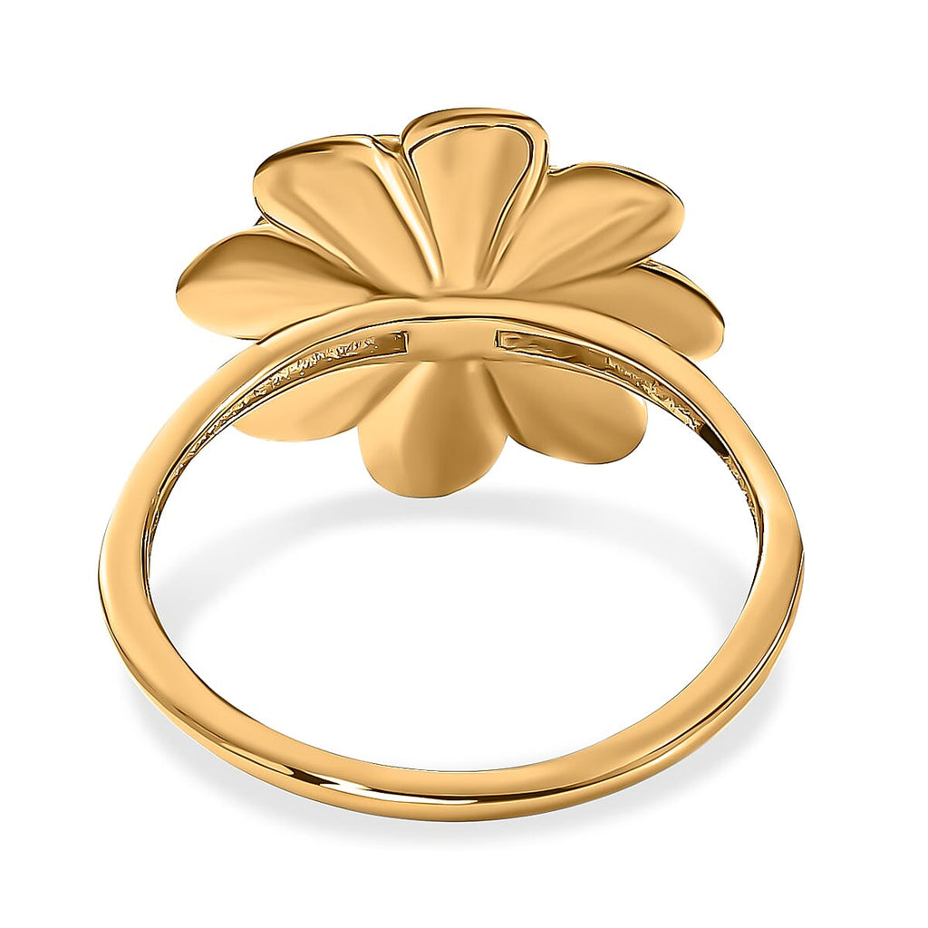 Designer Inspired - 18K Yellow Gold Vermeil Plated Sterling Silver Floral Ring