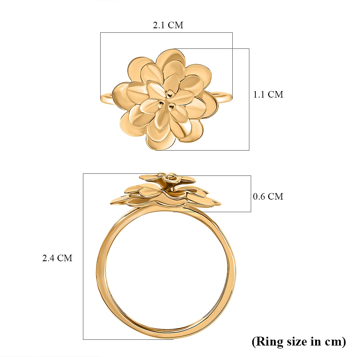 Designer Inspired - 18K Yellow Gold Vermeil Plated Sterling Silver Floral Ring 7635681 5