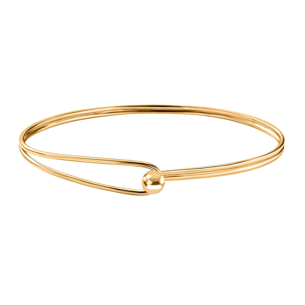 18K Vermeil Yellow Gold Plated Sterling Silver Cuff Bangle (Size 7.5)