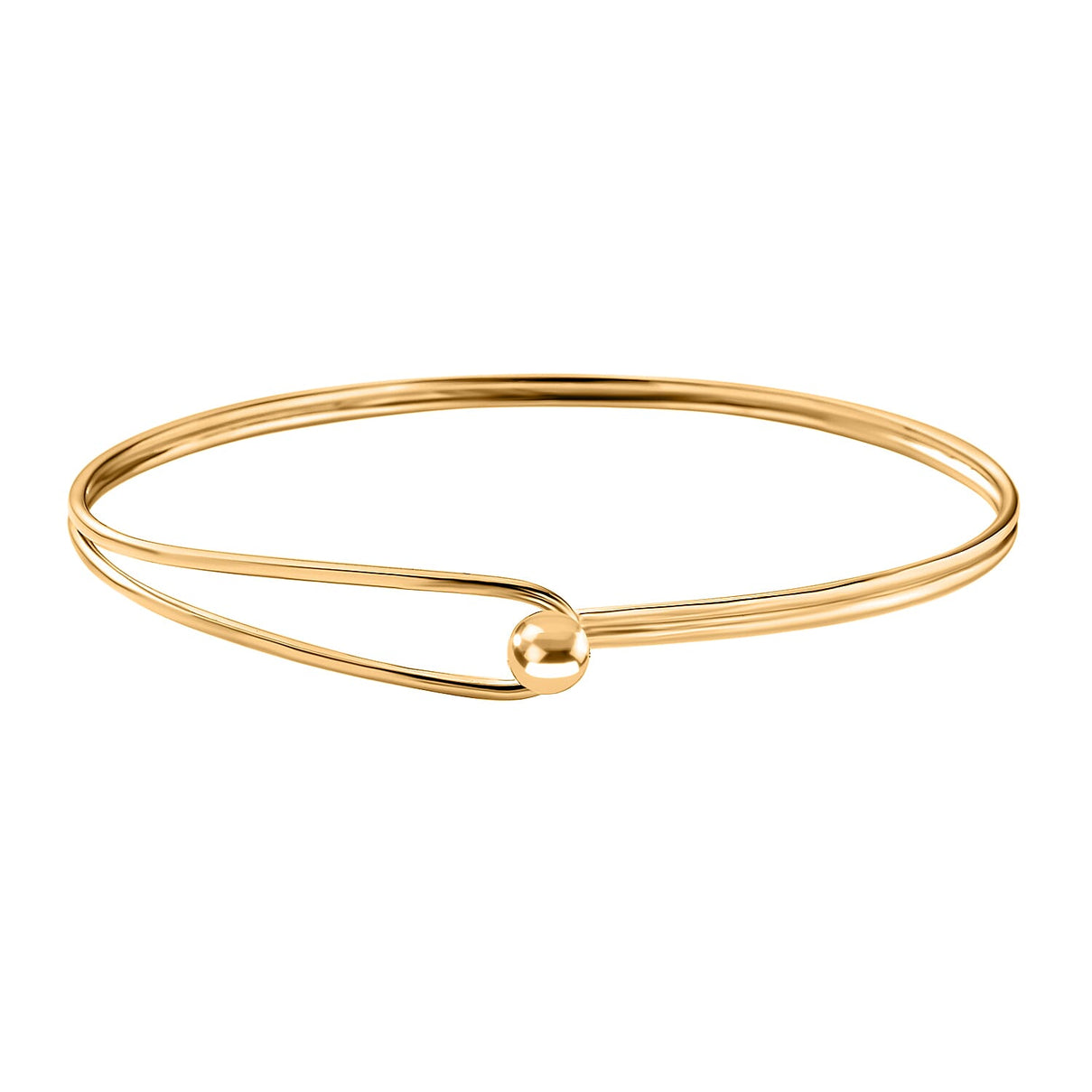18K Vermeil Yellow Gold Plated Sterling Silver Cuff Bangle (Size 7.5) 7666711 0