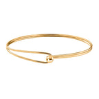 18K Vermeil Yellow Gold Plated Sterling Silver Cuff Bangle (Size 7.5)