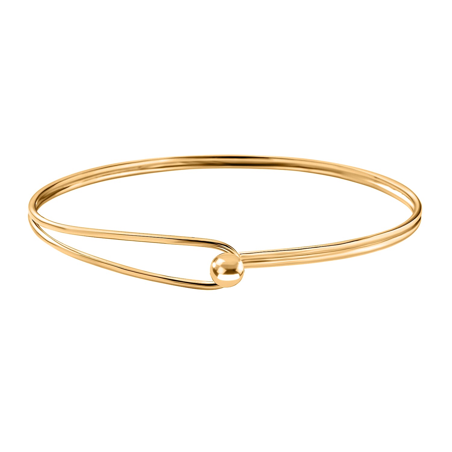 18K Vermeil Yellow Gold Plated Sterling Silver Cuff Bangle (Size 7.5) 7666711 0