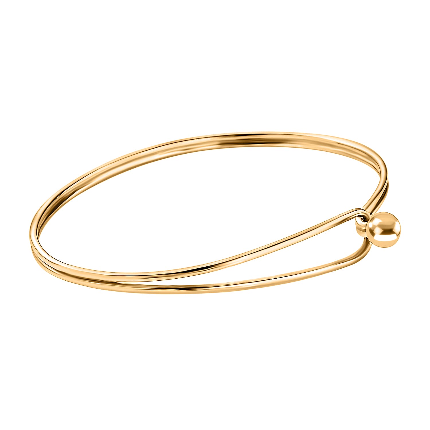 18K Vermeil Yellow Gold Plated Sterling Silver Cuff Bangle (Size 7.5) 7666711 3