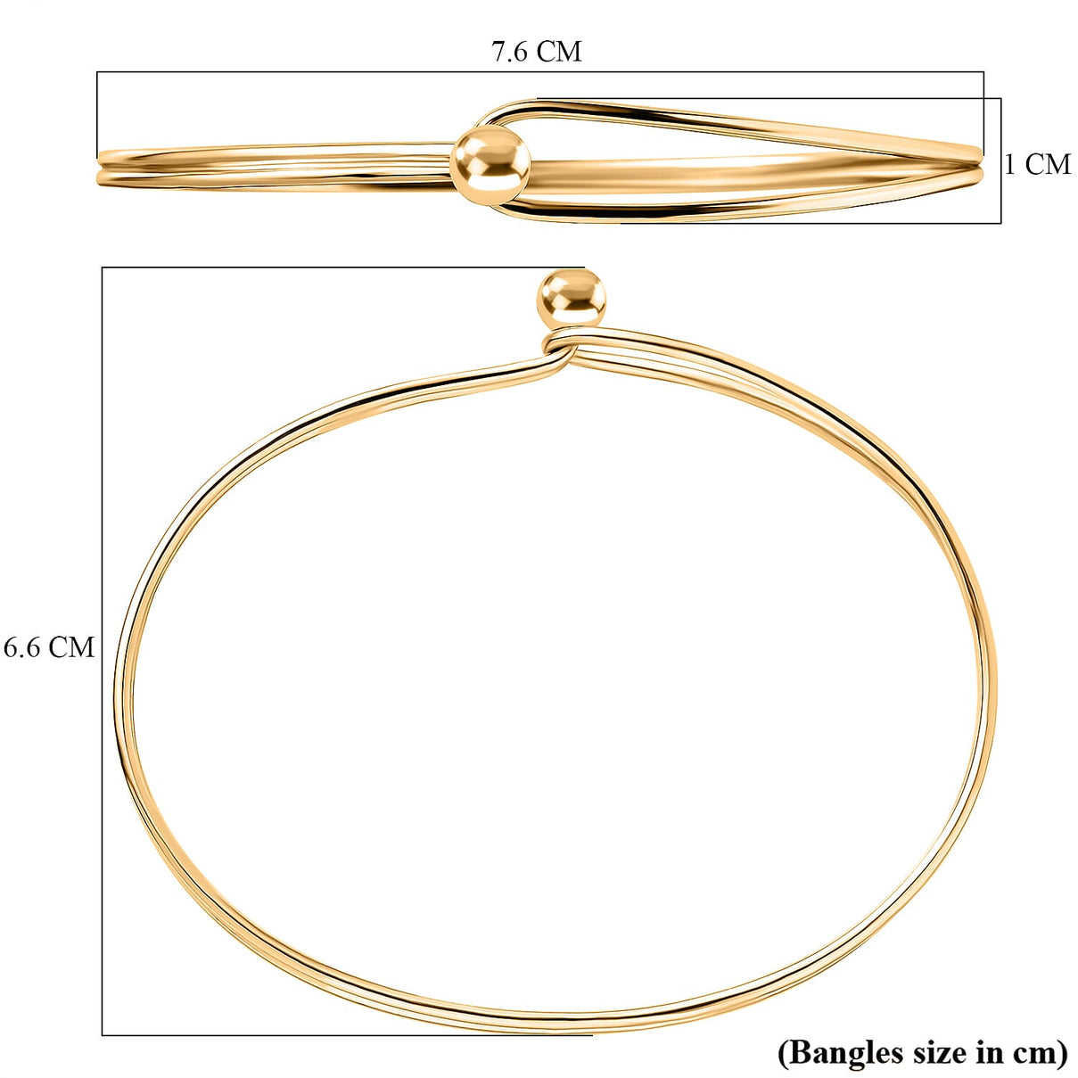 18K Vermeil Yellow Gold Plated Sterling Silver Cuff Bangle (Size 7.5) 7666711 5
