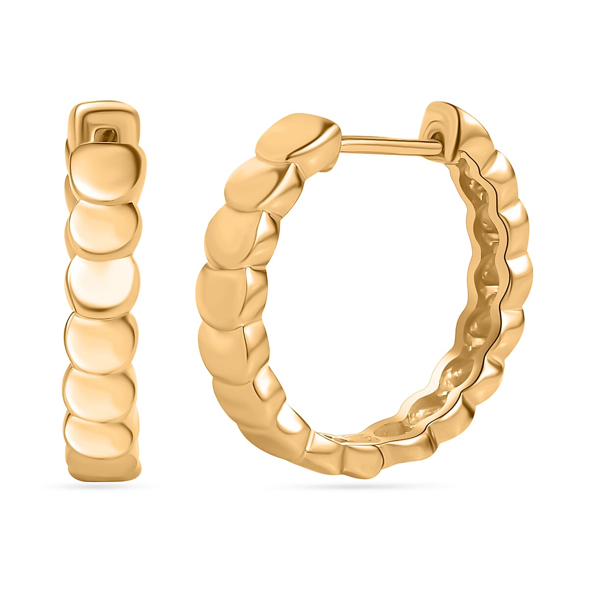 18K Gold Vermeil Sterling Silver Full Hoop Pebble Earring 7742389 0