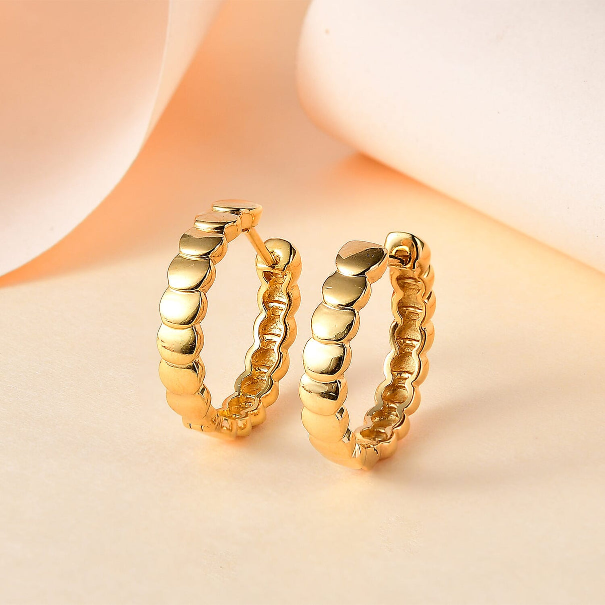 18K Gold Vermeil Sterling Silver Full Hoop Pebble Earring 7742389 1