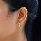 18K Gold Vermeil Sterling Silver Full Hoop Pebble Earring