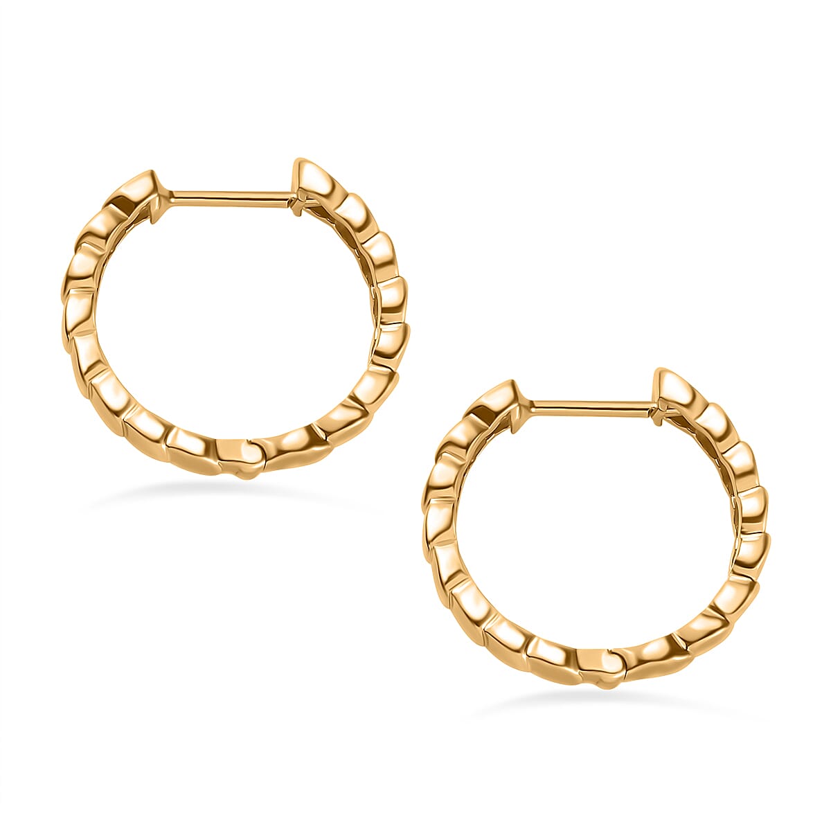 18K Gold Vermeil Sterling Silver Full Hoop Pebble Earring 7742389 3