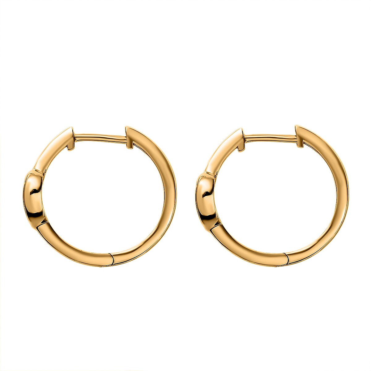 Waterproof Heart Hoop Earring in 18K Vermeil Yellow Gold Plating Sterling Silver, Silver Wt. 6 Gms 7618245 3