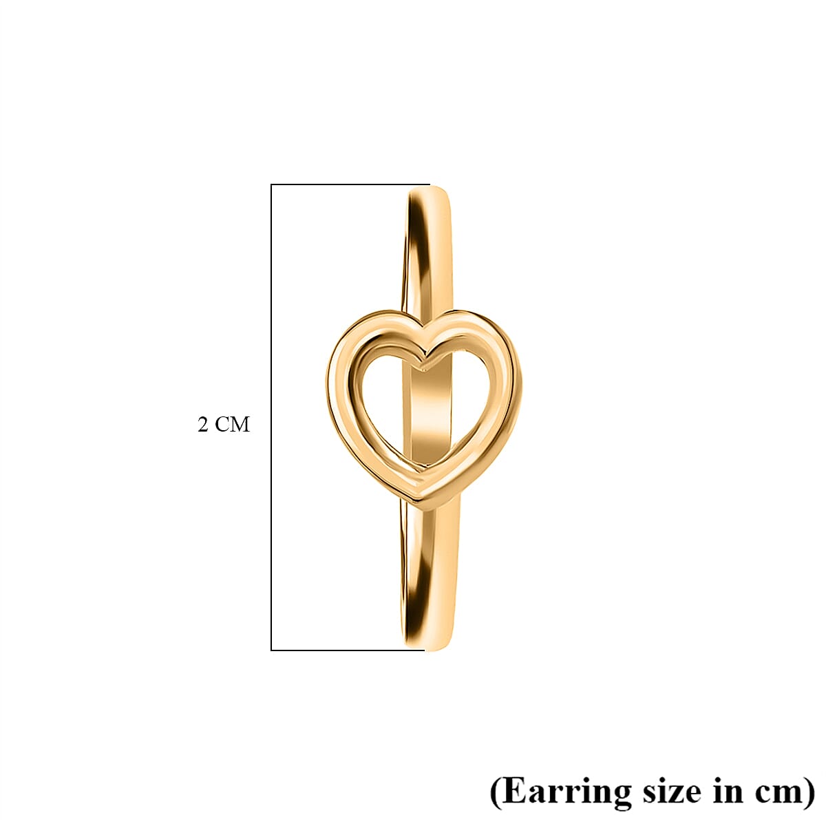 Waterproof Heart Hoop Earring in 18K Vermeil Yellow Gold Plating Sterling Silver, Silver Wt. 6 Gms 7618245 4