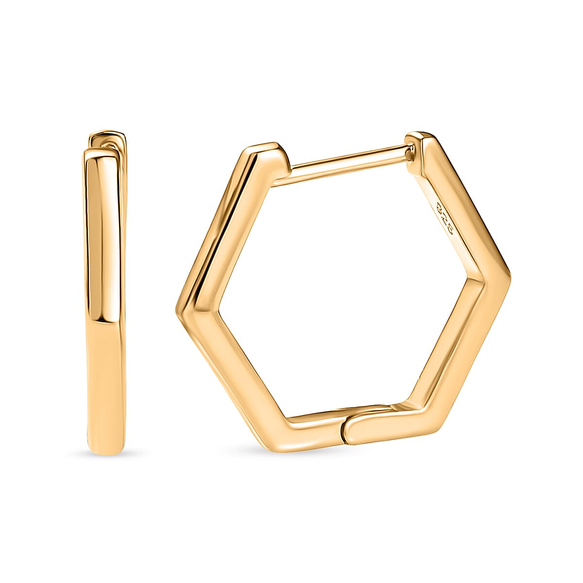 Waterproof Full Hoop Earrings in 18K Vermeil Yellow Gold Plating Sterling Silver 7618163 0