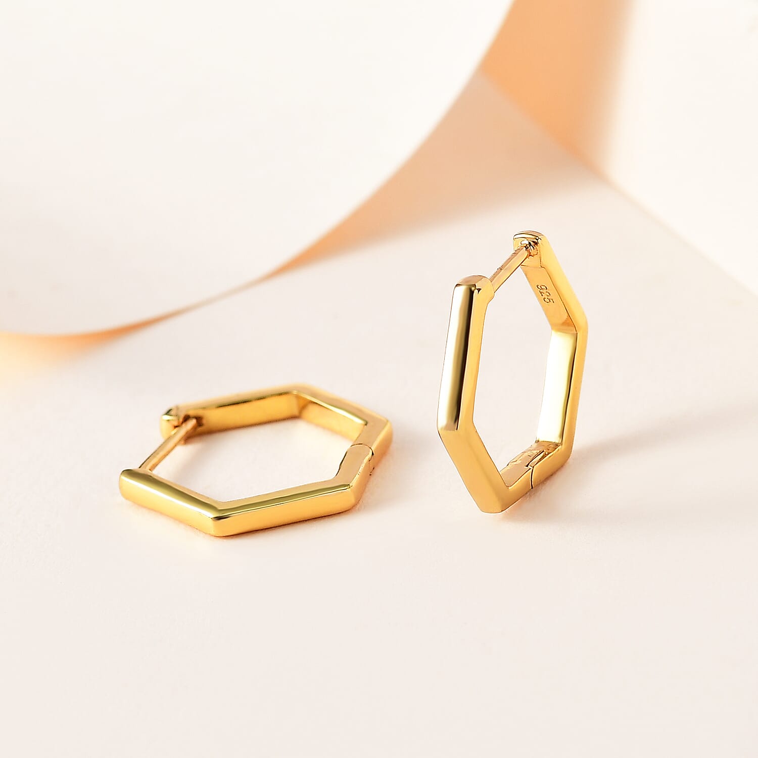 Waterproof Full Hoop Earrings in 18K Vermeil Yellow Gold Plating Sterling Silver 7618163 2