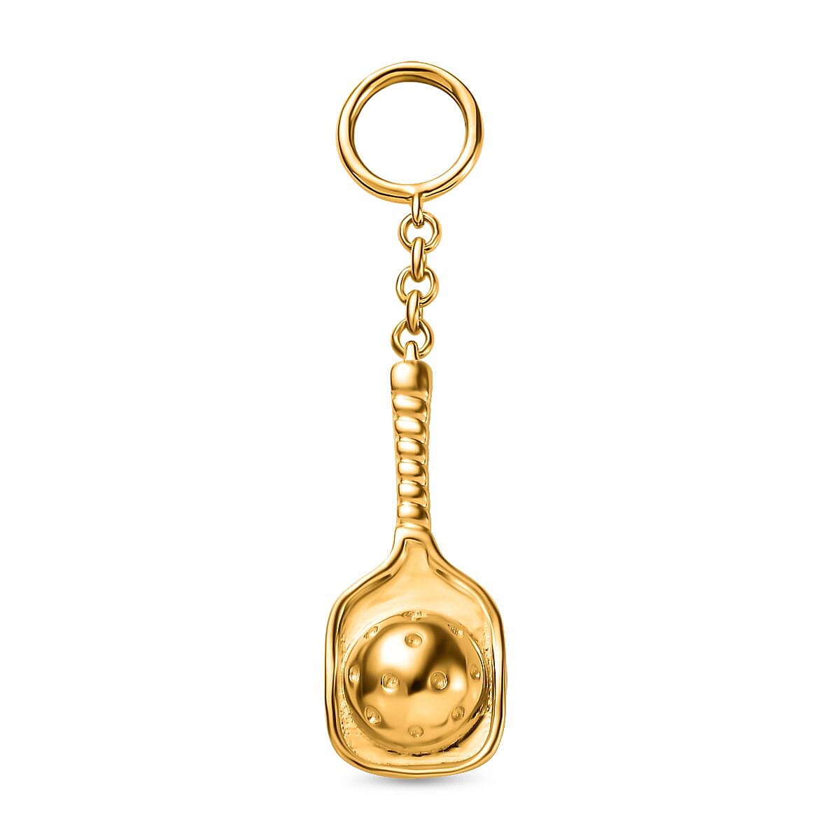 Tennis Racket and Ball Keychain in 18K Yellow Gold Vermeil Plated Sterling Silver 7704410 0