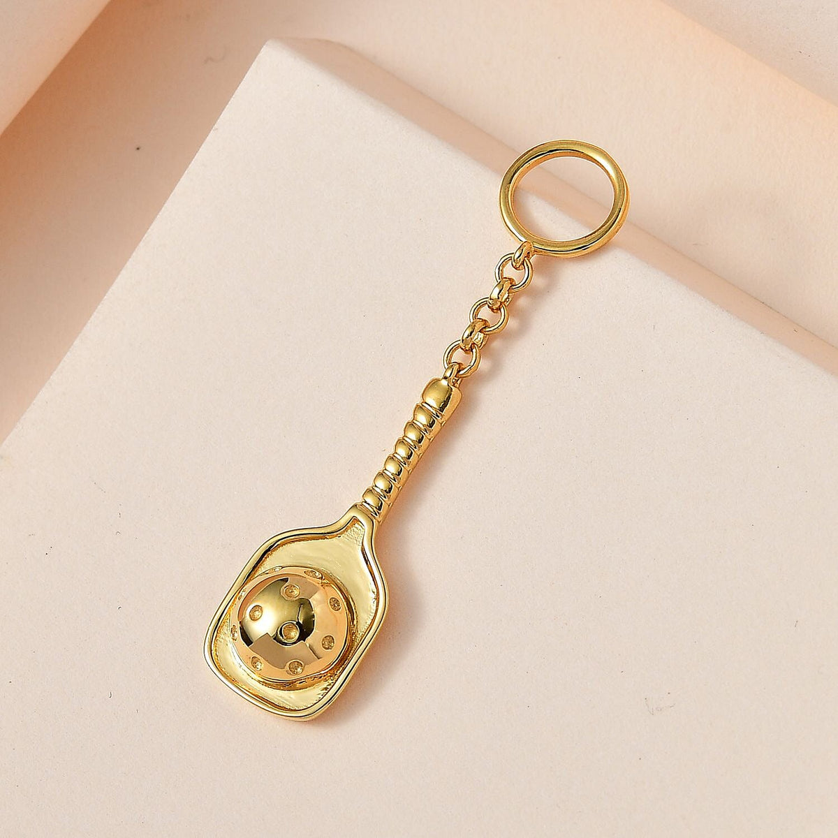 Tennis Racket and Ball Keychain in 18K Yellow Gold Vermeil Plated Sterling Silver 7704410 2