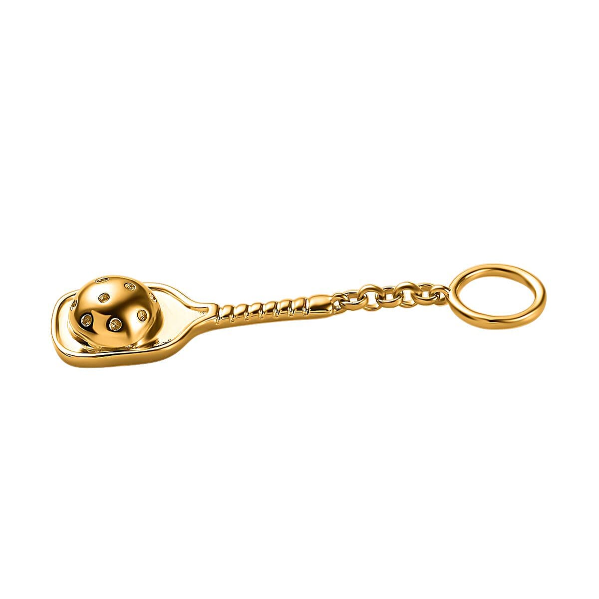 Tennis Racket and Ball Keychain in 18K Yellow Gold Vermeil Plated Sterling Silver 7704410 3