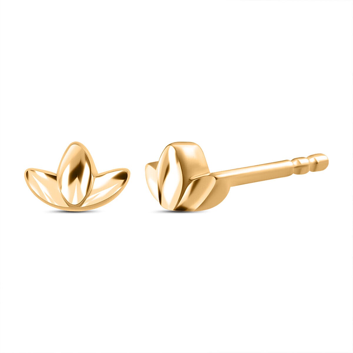 Lotus Earrings in Sterling Silver with an 18K Vermeil Yellow Gold (with Push Post) 7340890 0