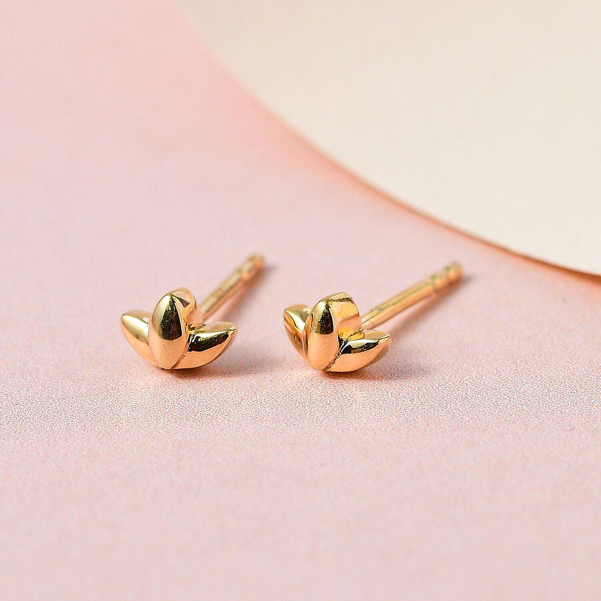 Lotus Earrings in Sterling Silver with an 18K Vermeil Yellow Gold (with Push Post) 7340890 2