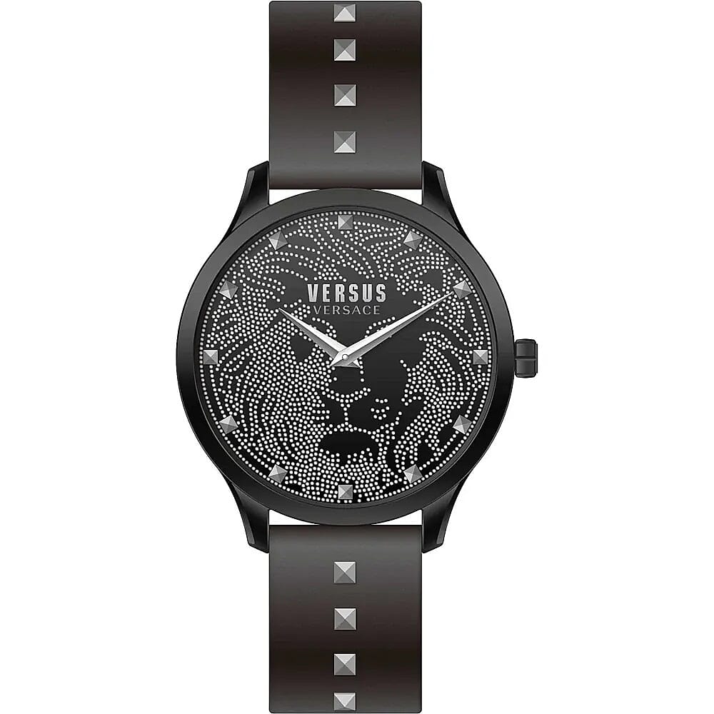 Versace Versus Nero Cint Pelle Quartz Movement 3ATM Water Resistant Analog Watch With Black Leather Strap -  Black 7713611 0