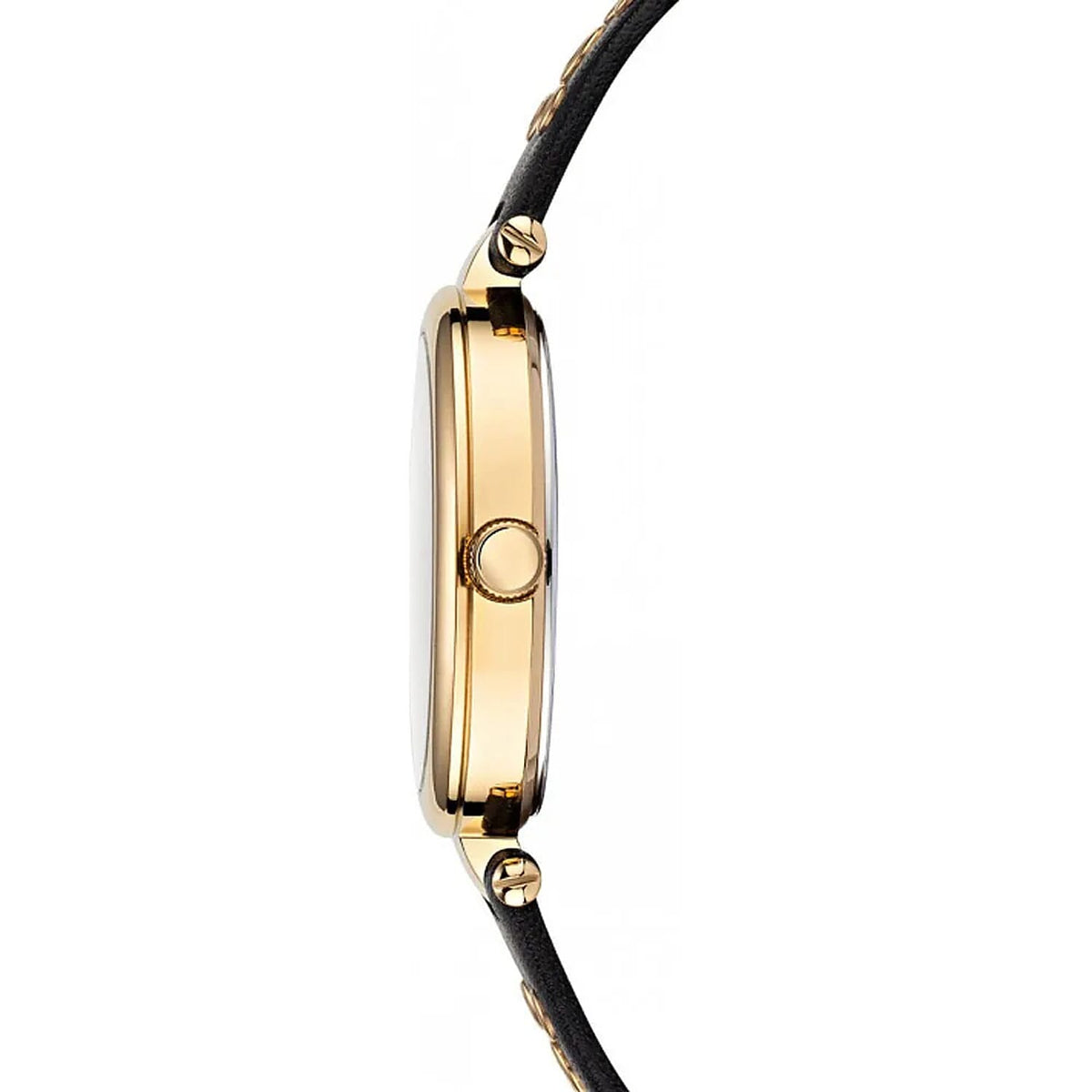 Versace Versus Los Feliz Quartz Movement 3ATM Water Resistant Analog Watch With Black Leather Strap - Yellow Gold 7713615 2