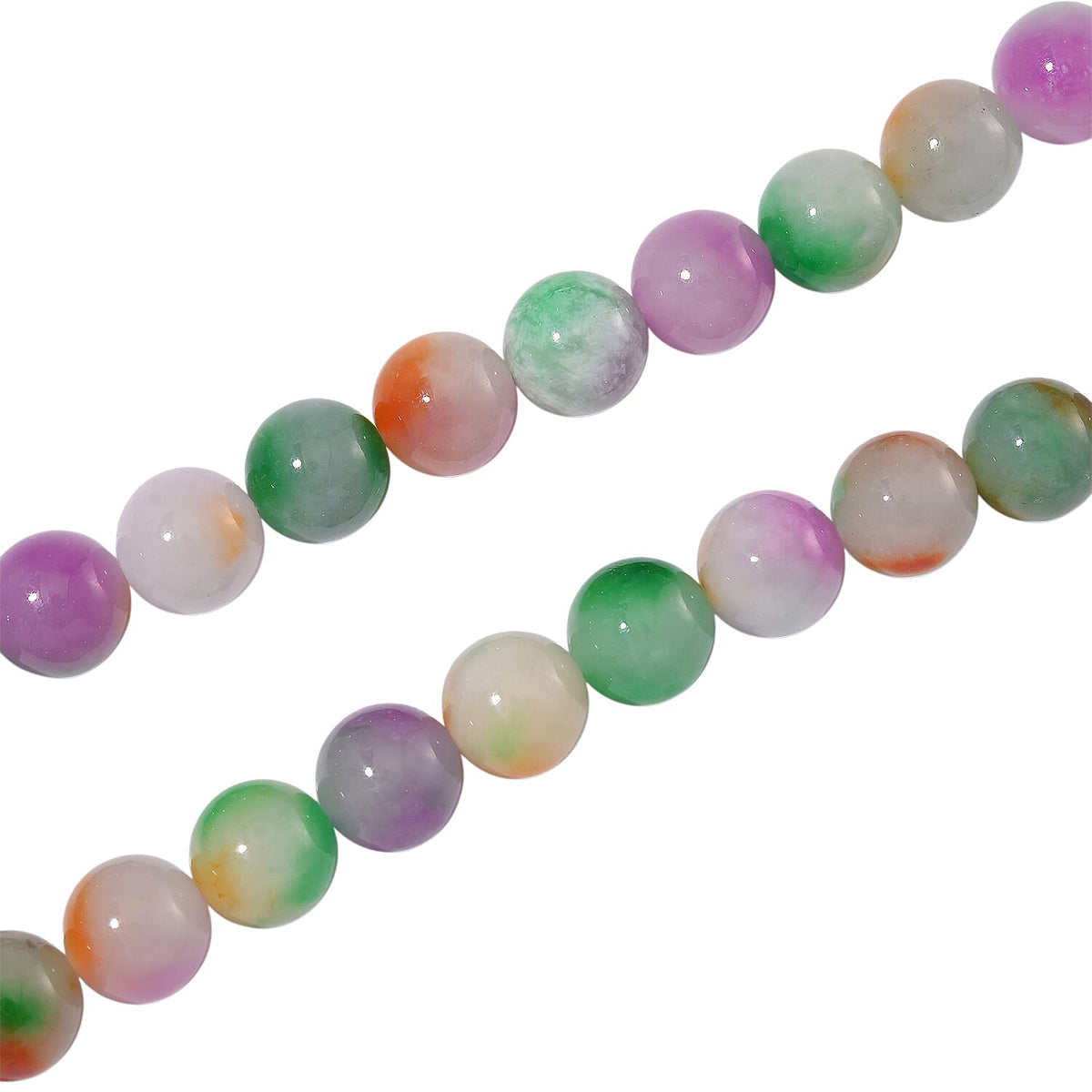 Multi Colour Burmese Jadeite Bead Necklace (Size - 20) with Magnetic Clasp in Yellow Gold Plated Sterling Silver 650 Ct. V32733644 12