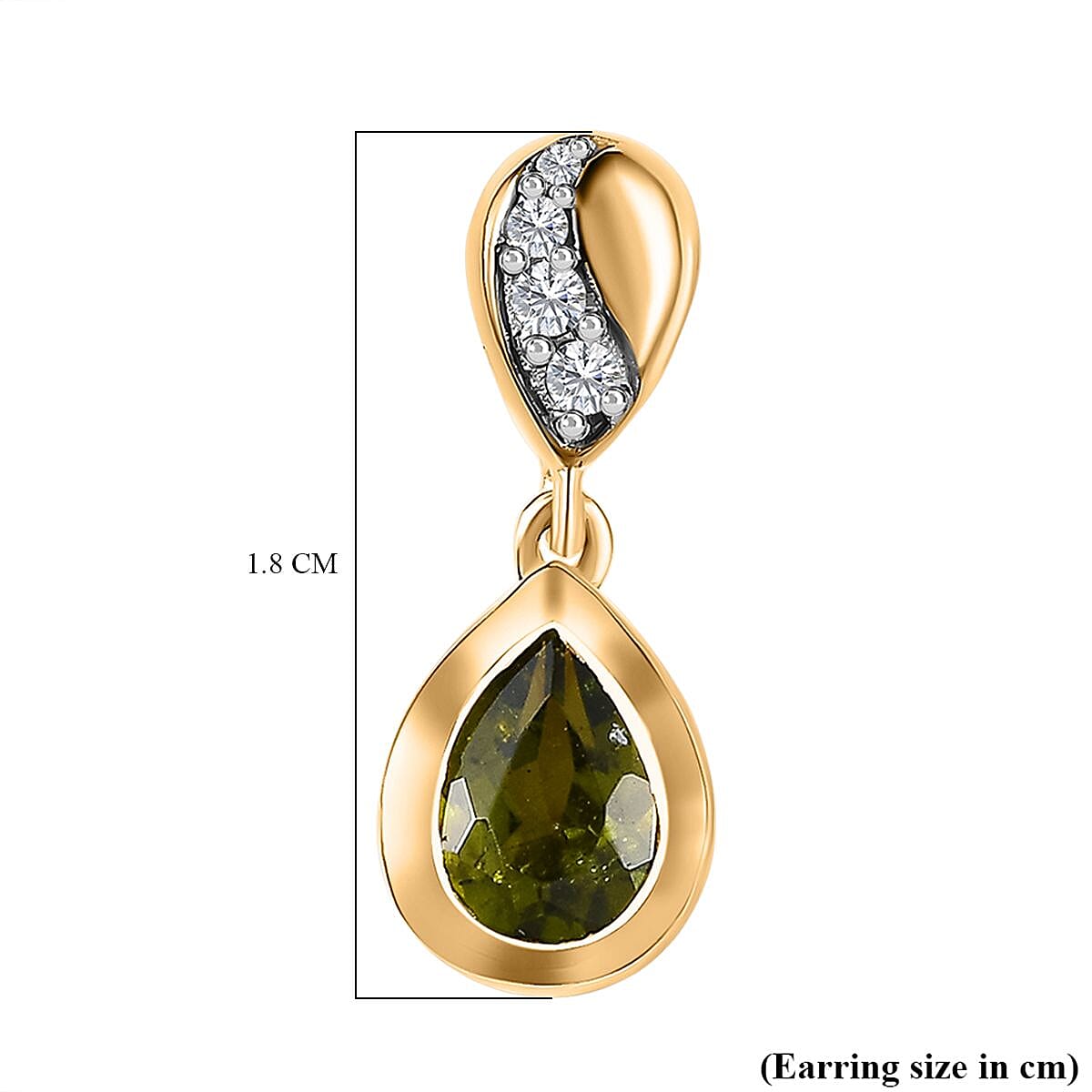 Rare Vesuvianite and Natural Zircon Dangle Earrings in 18K Yellow Gold Vermeil Plated Sterling Silver 1.64 Ct. 7621748 6