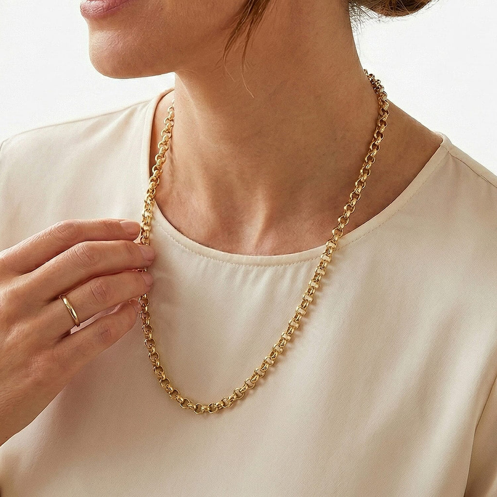 ITALIAN ROMA CLOSEOUT BUY - 9K Yellow Gold Belcher Necklace  (Size - 22) with Lobster Clasp - Gold Wt 10.25gm