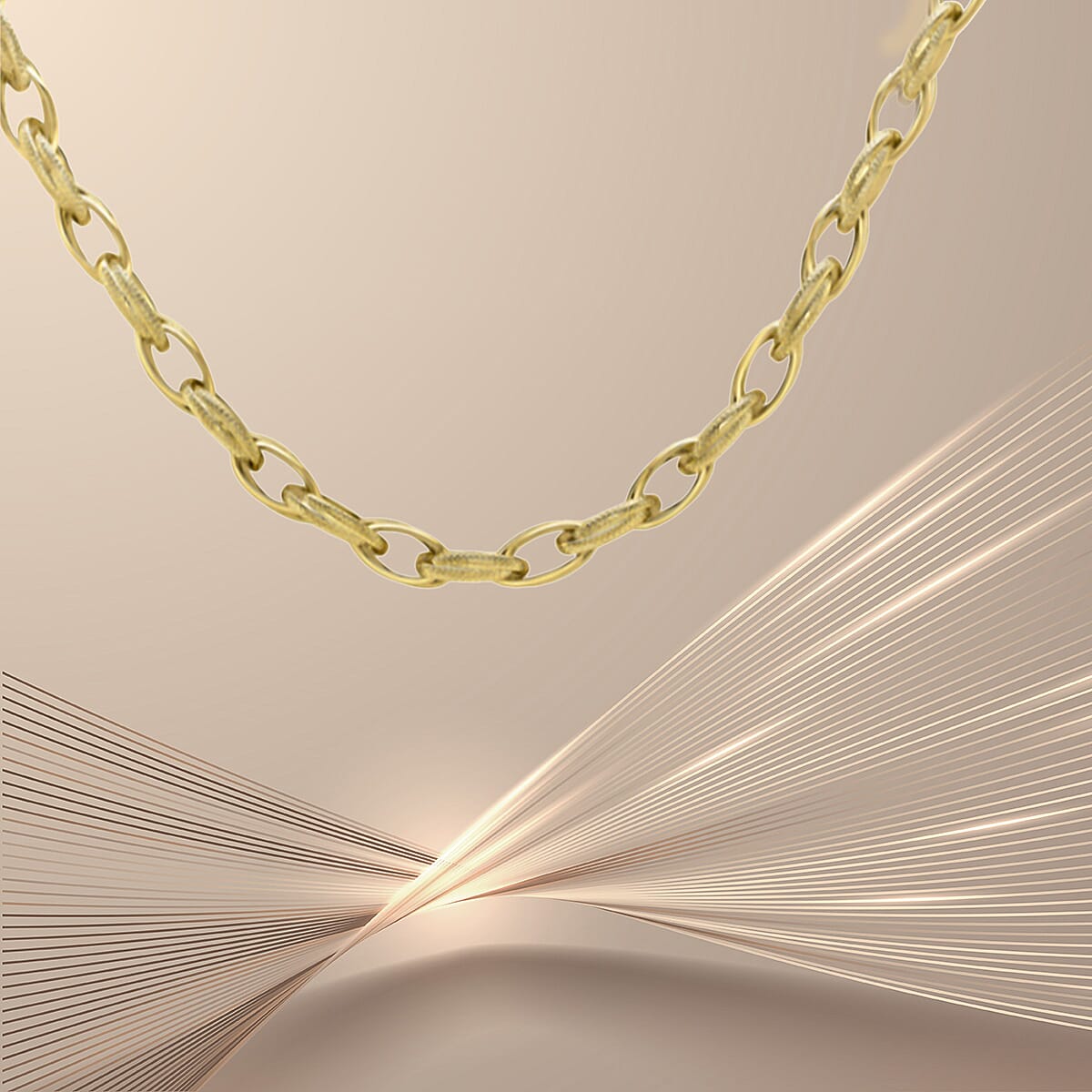 Vicenza Close Out - 9K Yellow Gold Textured PRINCE of WALES Necklace (Size - 18), Gold Wt. 13.500 Gms 7722958 1