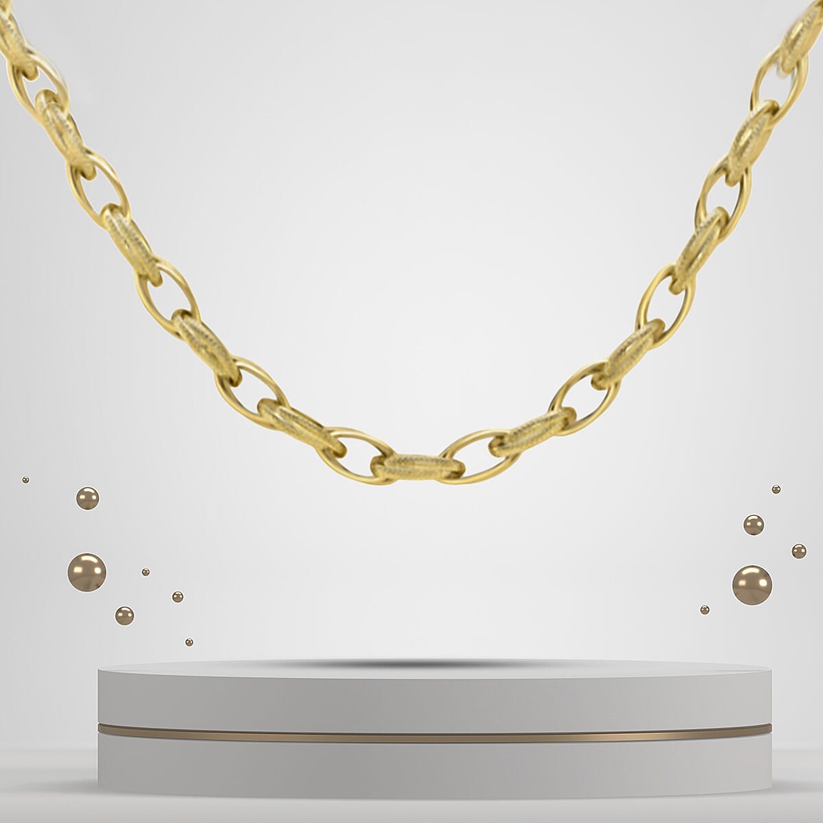 Vicenza Close Out - 9K Yellow Gold Textured PRINCE of WALES Necklace (Size - 18), Gold Wt. 13.500 Gms 7722958 2