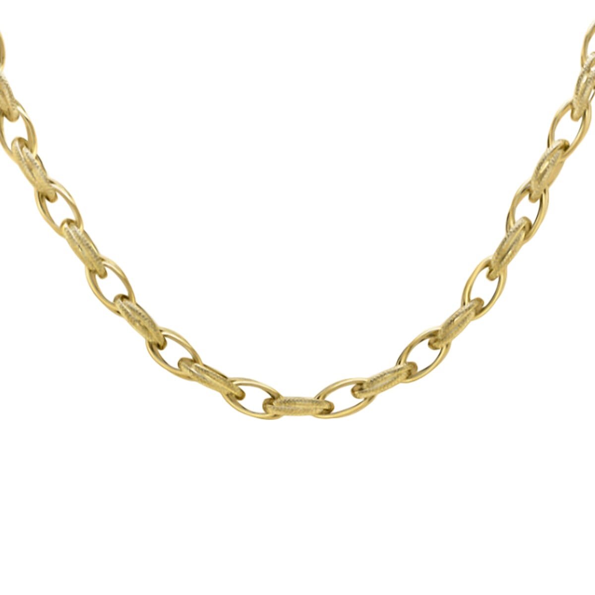 Vicenza Close Out - 9K Yellow Gold Textured PRINCE of WALES Necklace (Size - 18), Gold Wt. 13.500 Gms 7722958 3