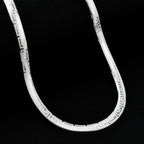 Vegas Closeout - Sterling Silver Greek Key Herringbone Necklace (Size - 20), Silver Wt. 23.74 Gms