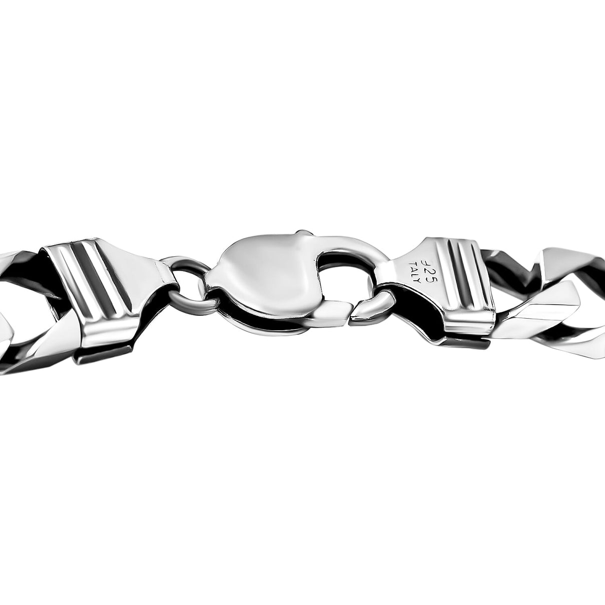 Vicenza Close Out - Rhodium Overlay Sterling Silver Curb Necklace (Size - 20), Silver Wt. 84.00 Gms 7347313 3