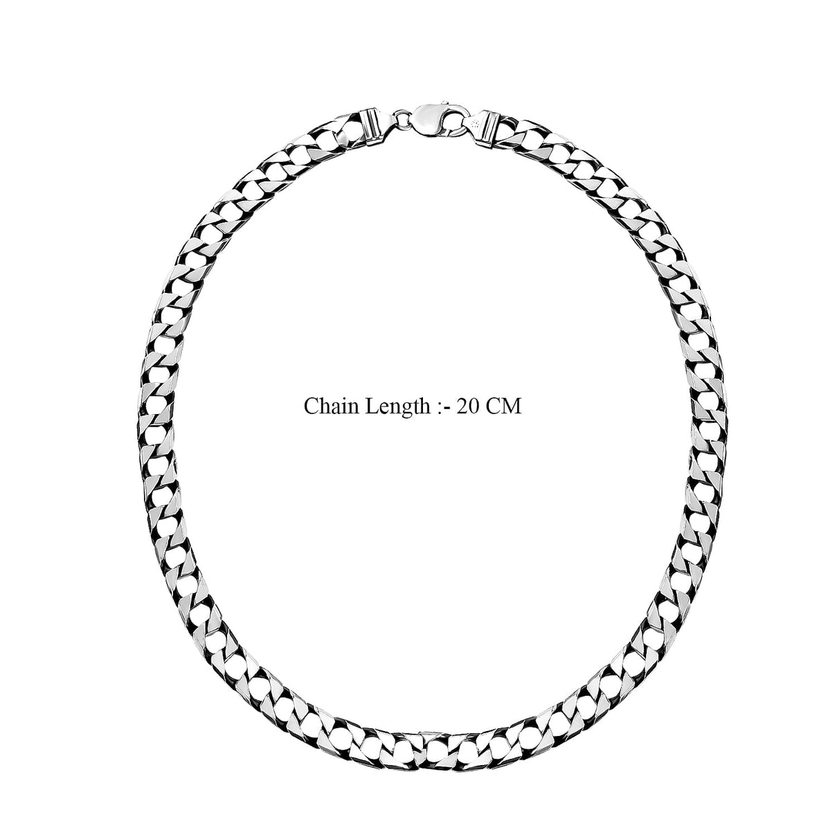 Vicenza Close Out - Rhodium Overlay Sterling Silver Curb Necklace (Size - 20), Silver Wt. 84.00 Gms 7347313 4