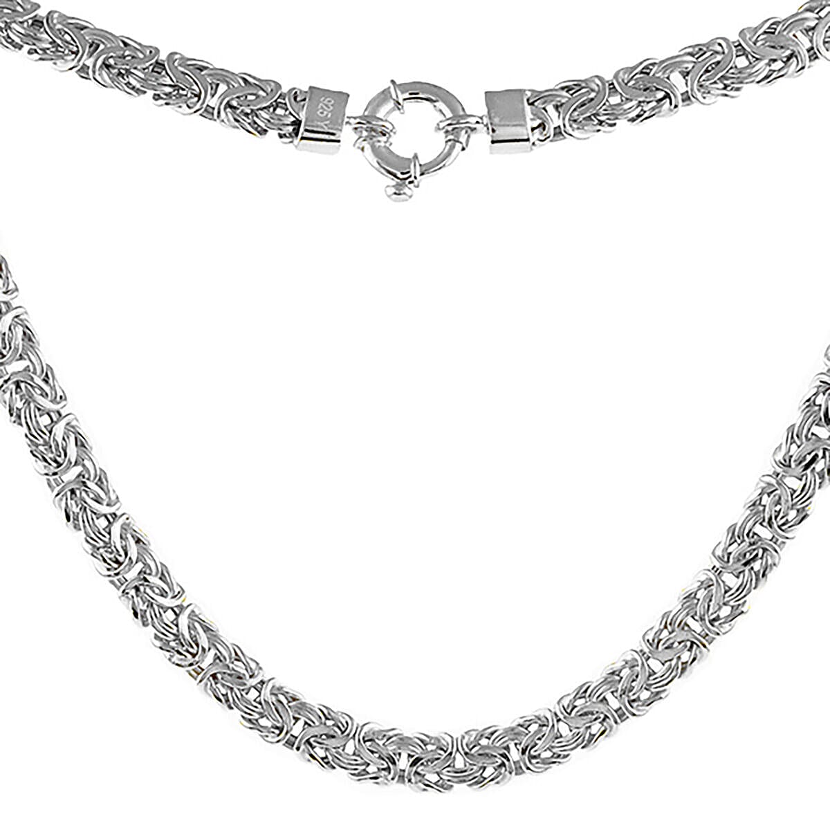 Vicenza CloseOut- Sterling Silver Byzantine Necklace (Size - 20) with Senorita Clasp, Silver Wt. 33.50 Gms 7340558 0