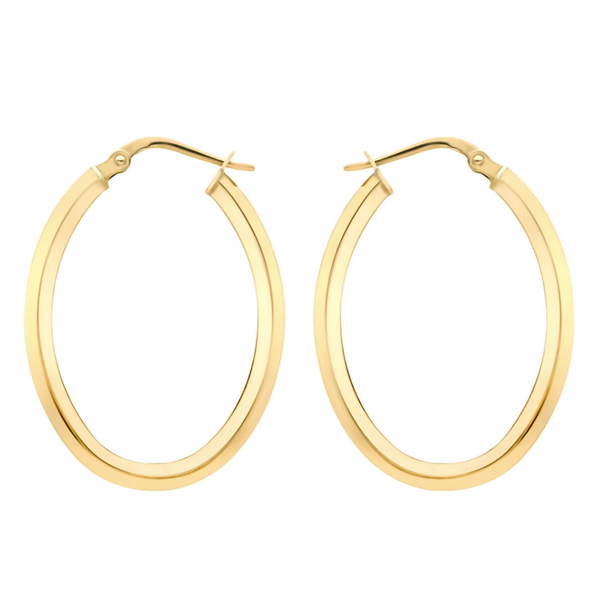Vicenza Closeout - 9K Yellow Gold Oval Creole Earrings 7752394 0