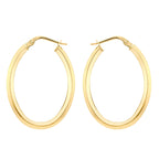 Vicenza Closeout - 9K Yellow Gold Oval Creole Earrings