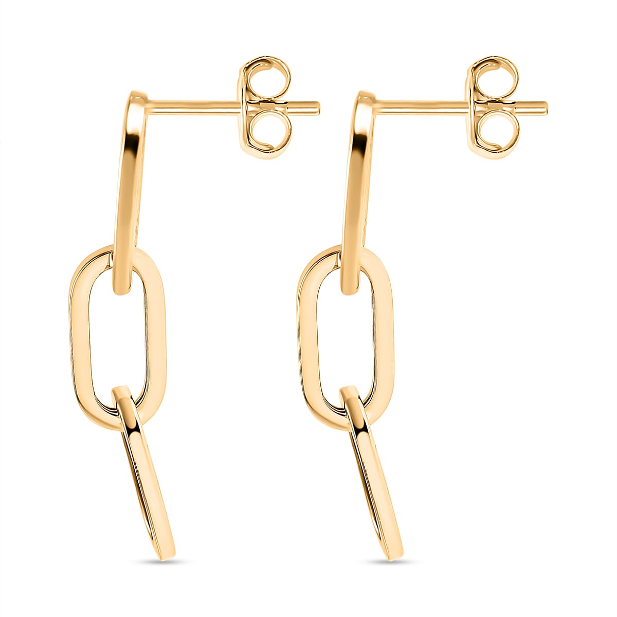 Vicenza Closeout - 9K Yellow Gold Paperclip Drop Earrings 7674333 4
