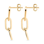 Vicenza Closeout - 9K Yellow Gold Paperclip Drop Earrings
