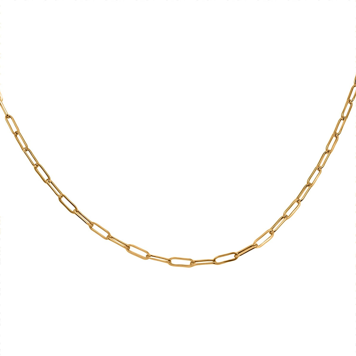Vicenza Closeout - 9K Yellow Gold Paperclip Necklace (Size - 30) 7724250 1