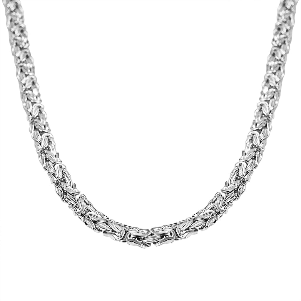 Vicenza Closeout - Handmade Italian Sterling Silver Byzantine Necklace (Size - 20), Silver Wt. 23.8 Gms
