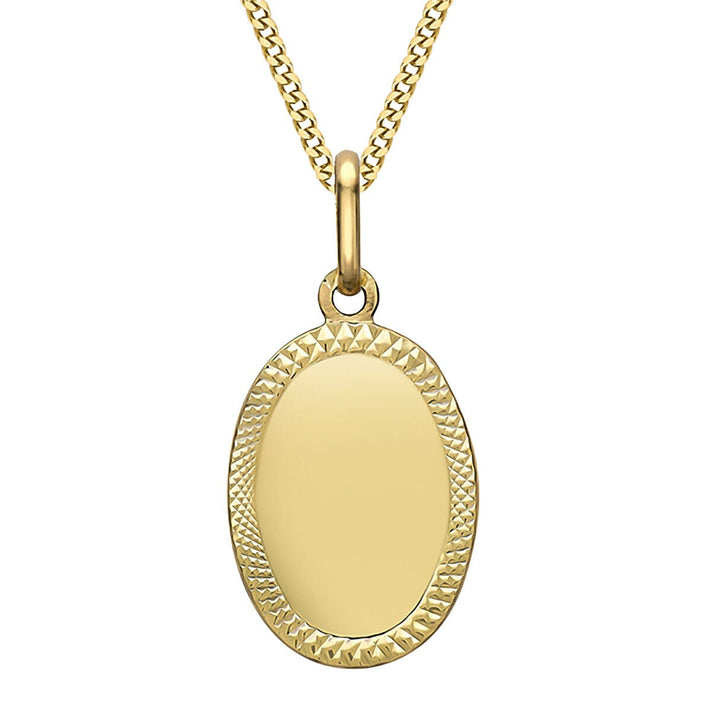 Designer Closeout - 9K Yellow Gold Polished Oval Pendant 7386448 1