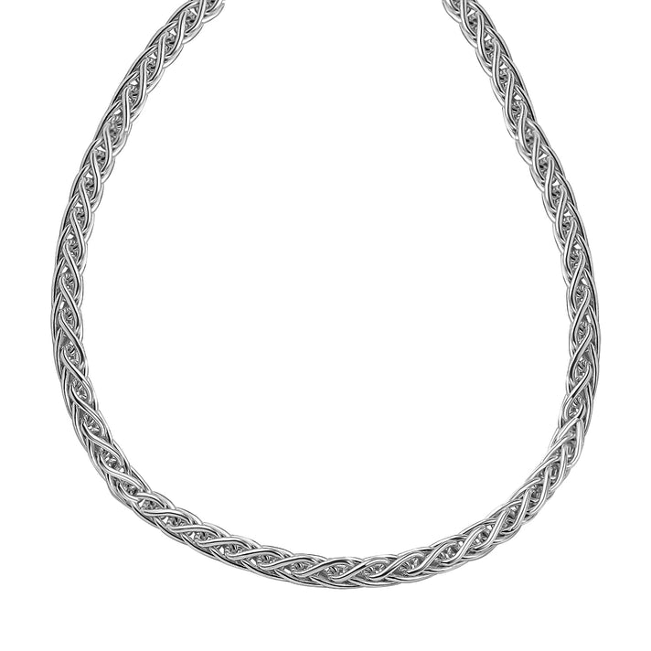 Italian Made Platinum Overlay Sterling Silver Spiga Necklace (Size 30) with Lobster Clasp, Silver Wt. 32.00 Gms 7385735 1